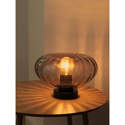 Osram - Lámpara de sobremesa DECOR SMOKE 1xE27/12W/230V negro/gris ahumado