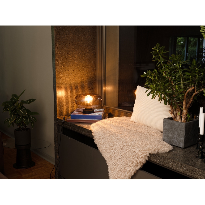 Osram - Lámpara de sobremesa DECOR SMOKE 1xE27/12W/230V negro/gris ahumado