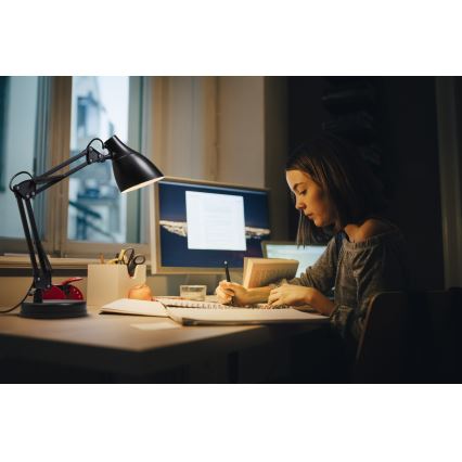 Osram - Lámpara de sobremesa DESK LINE 1xE27/11W/230V negra