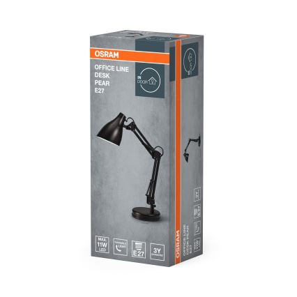 Osram - Lámpara de sobremesa DESK LINE 1xE27/11W/230V negra