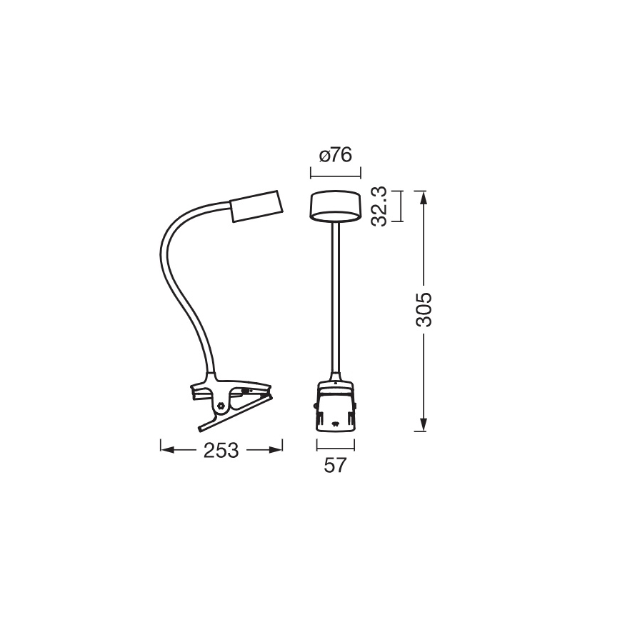 Osram - Lámpara de mesa LED regulable con pinza OFFICE LINE LED/4,8W/230V 3000/4000/6500K blanca