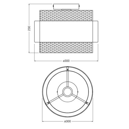Osram - Lámpara de techo DECOR HORNET 1xE27/10W/230V diámetro 30 cm negro/dorado