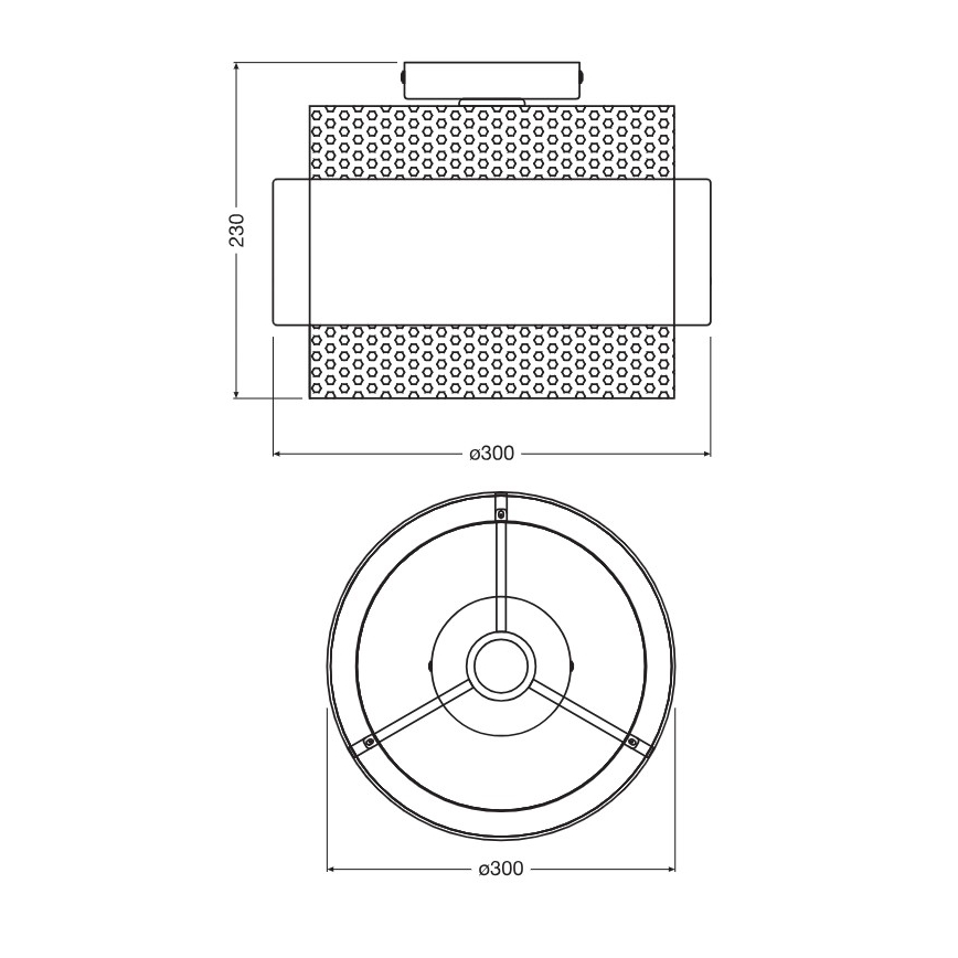 Osram - Lámpara de techo DECOR HORNET 1xE27/10W/230V diámetro 30 cm negro/dorado