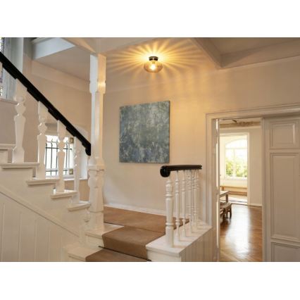 Osram - Lámpara de techo DECOR SMOKE 1xE27/12W/230V Ø 28 cm negro/gris ahumado