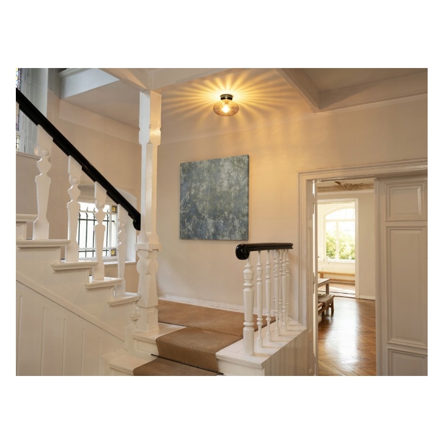 Osram - Lámpara de techo DECOR SMOKE 1xE27/12W/230V Ø 28 cm negro/gris ahumado