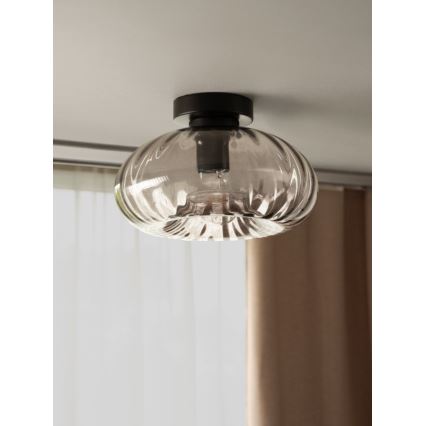 Osram - Lámpara de techo DECOR SMOKE 1xE27/12W/230V Ø 28 cm negro/gris ahumado