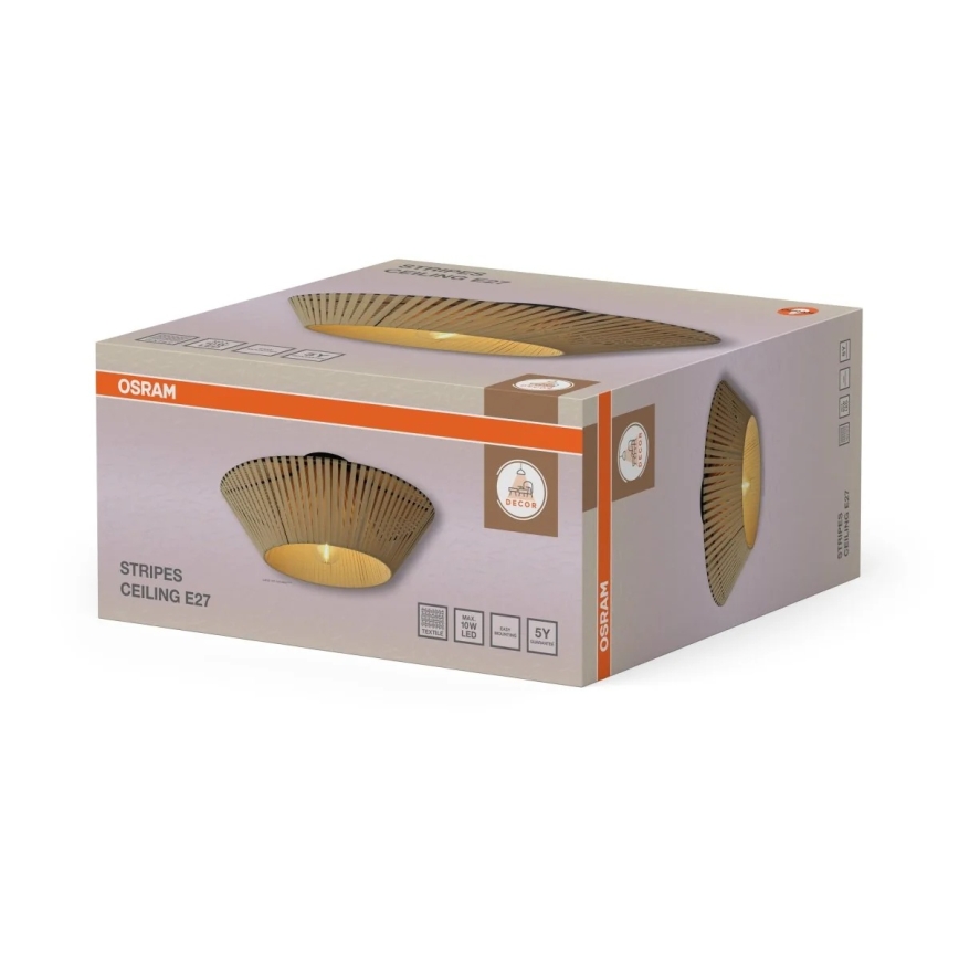 Osram - Lámpara de techo DECOR STRIPES 1xE27/10W/230V Ø 40,5 cm beige