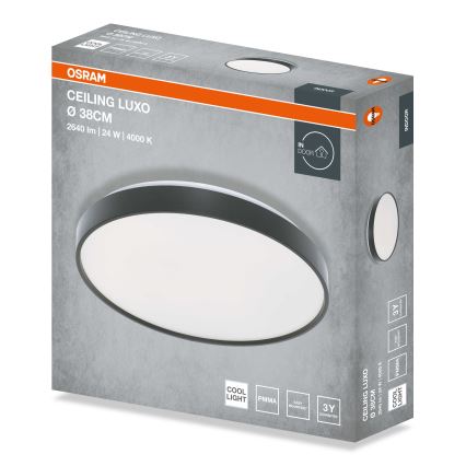 Osram - Lámpara de techo LED CEILING LUXO LED/24W/230V, Ø 38 cm, negro