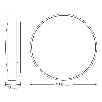 Osram - Lámpara de techo LED CEILING LUXO LED/24W/230V, Ø 38 cm, negro