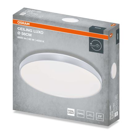 Osram - Lámpara de techo LED CEILING LUXO LED/60W/230V, diámetro 56 cm, plateada