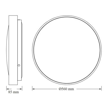 Osram - Lámpara de techo LED CEILING LUXO LED/60W/230V, diámetro 56 cm, plateada