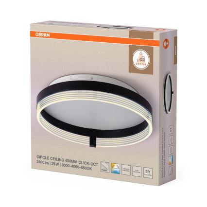 Osram - Plafón LED DECOR CIRCLE LED/25W/230V 3000/4000/6500K diámetro 40 cm negro/blanco