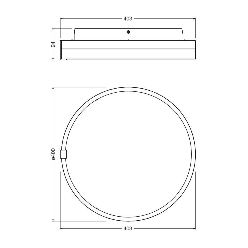 Osram - Plafón LED DECOR CIRCLE LED/25W/230V 3000/4000/6500K diámetro 40 cm negro/blanco