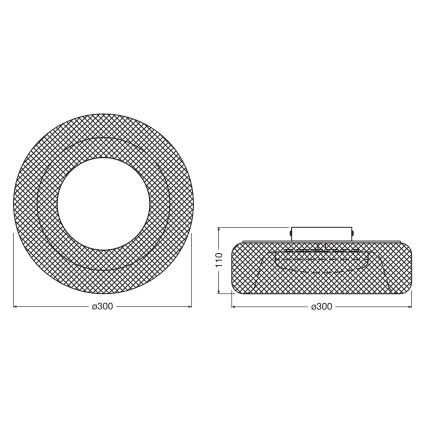 Osram - Lámpara de techo LED DECOR MESH LED/18,5W/230V Ø 30 cm negra