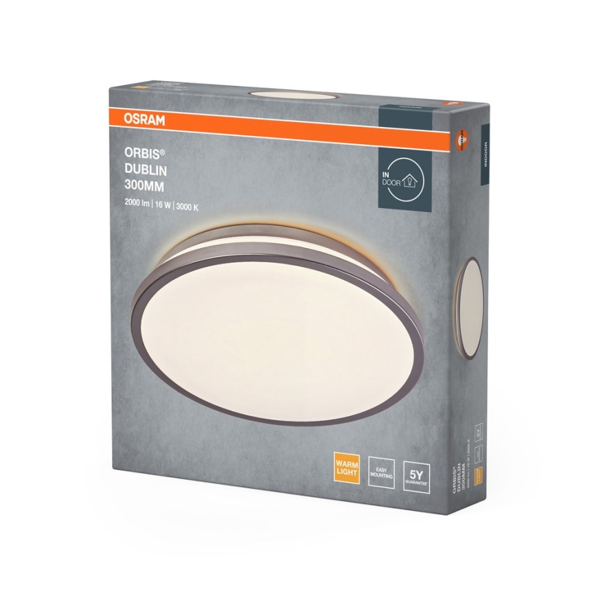 Osram - Lámpara de techo LED ORBIS DUBLIN LED/16W/230V, Ø 30 cm, plateada