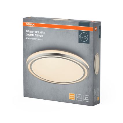 Osram - Lámpara de techo LED ORBIS HELMAN LED/24W/230V Ø 39 cm color plata
