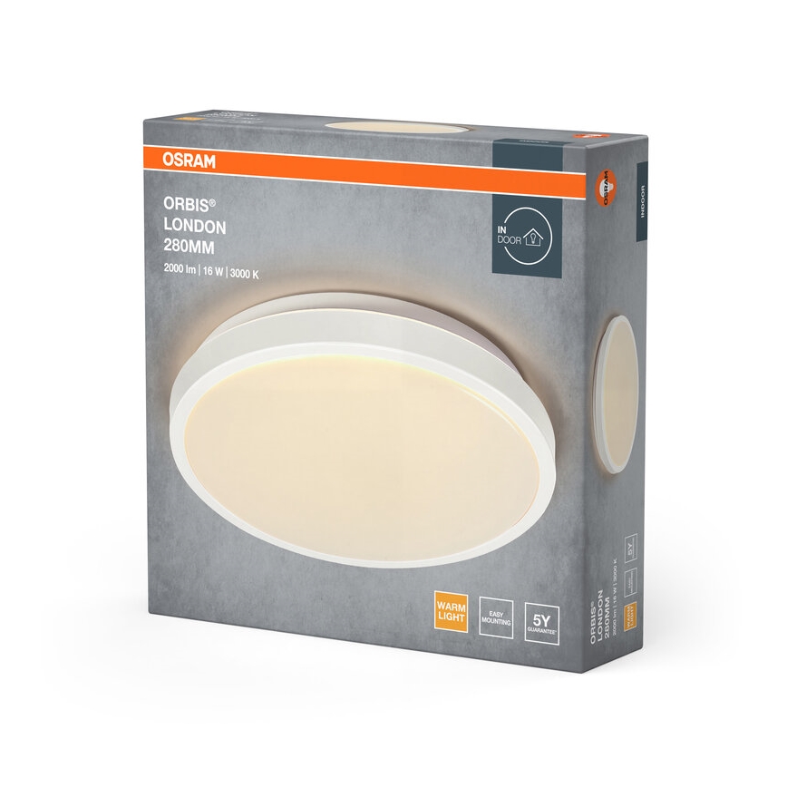 Osram - Lámpara de techo LED ORBIS LONDON LED/16W/230V, diámetro 28 cm, blanca