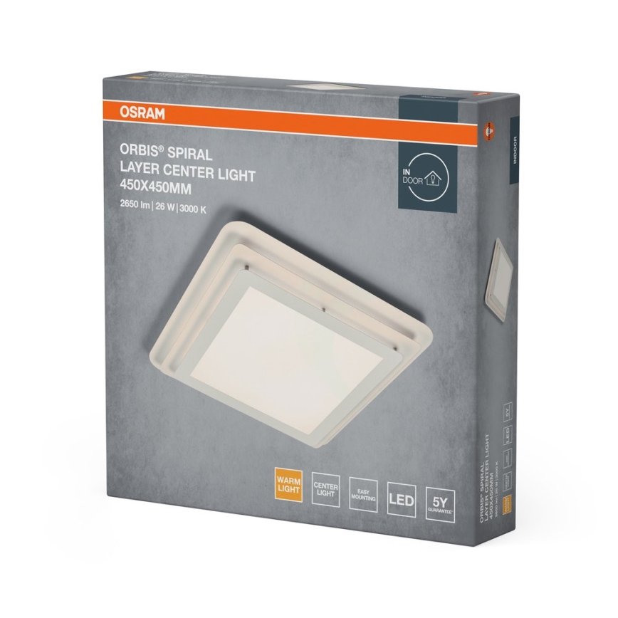 Osram - Lámpara de techo LED ORBIS SPIRAL LED/26W/230V 45x45 cm blanco