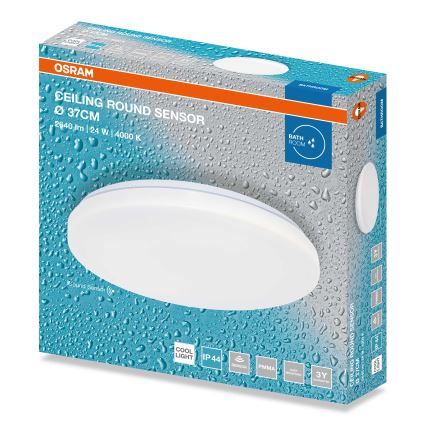 Osram - plafón LED de techo para baño con sensor crepuscular CEILING ROUND LED/24W/230V 4000K Ø 37 cm IP44 blanco