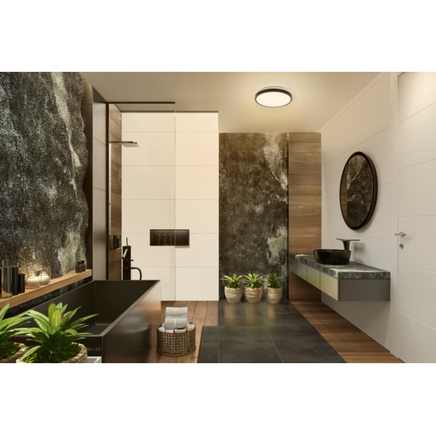 Osram - Luminaria de techo LED para baño DISC LED/18W/230V 3000/4000K diámetro 30 cm IP44 negra