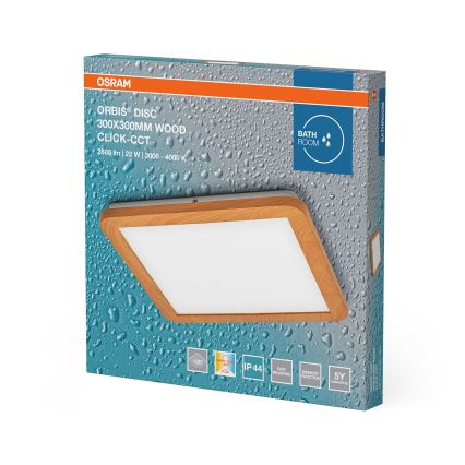 Osram - Luminaria LED de techo para baño ORBIS DISC LED/22W/230V 3000/4000K 30x30 cm IP44 marrón