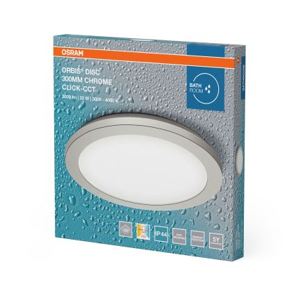 Osram - Plafón LED para baño ORBIS DISC LED/22 W/230 V 3000/4000 K Ø 30 cm IP44 cromo mate