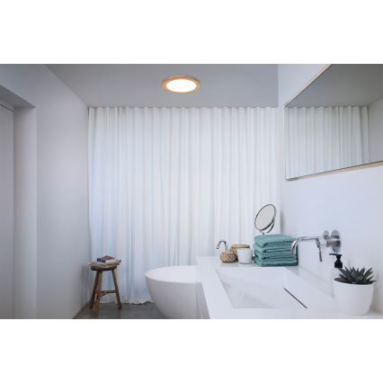 Osram - Plafón LED para baño ORBIS DISC LED/22W/230V 3000/4000K Ø 30 cm IP44 marrón