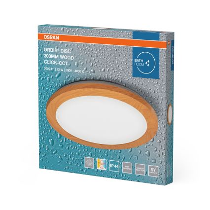 Osram - Plafón LED para baño ORBIS DISC LED/22W/230V 3000/4000K Ø 30 cm IP44 marrón