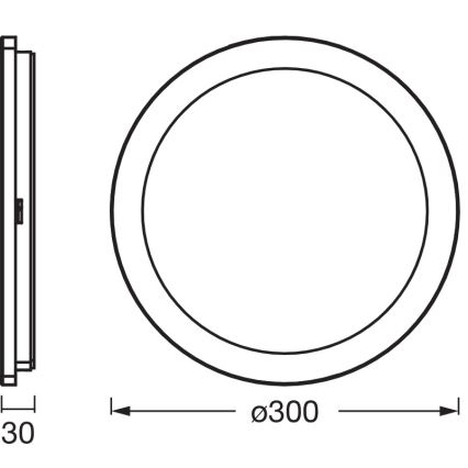 Osram - Plafón LED para baño ORBIS DISC LED/22W/230V 3000/4000K Ø 30 cm IP44 marrón