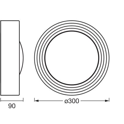 Osram - Luminaria de techo LED regulable ORBIS CONCRETE LED/13W/230V Ø 30 cm gris/hormigón