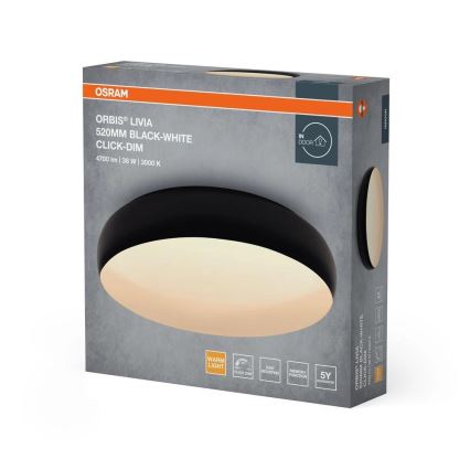 Osram - Lámpara de techo LED regulable ORBIS LIVIA LED/36W/230V diámetro 52 cm negra/blanca