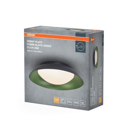 Osram - Plafón LED regulable ORBIS PLATE LED/19W/230V, Ø 31 cm, verde/negro