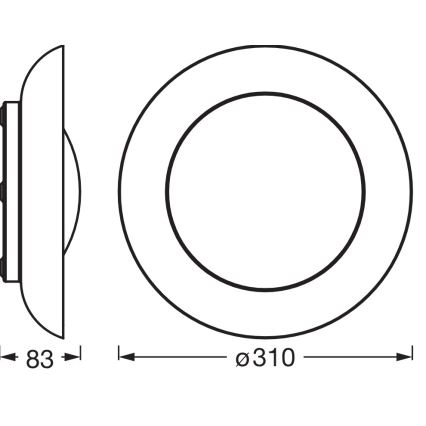Osram - Plafón LED regulable ORBIS PLATE LED/19W/230V, Ø 31 cm, verde/negro