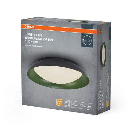 Osram - Plafón LED regulable ORBIS PLATE LED/45W/230V Ø 48 cm verde/negro