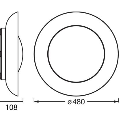 Osram - Plafón LED regulable ORBIS PLATE LED/45W/230V Ø 48 cm verde/negro