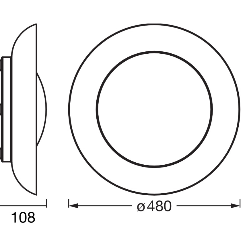 Osram - Plafón LED regulable ORBIS PLATE LED/45W/230V Ø 48 cm verde/negro