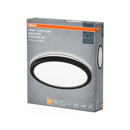Osram - Plafón LED regulable ORBIS ULTRA SLIM LED/15W/230V 3000K Ø 23,5 cm negro