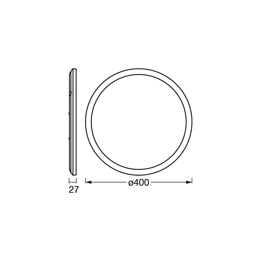 Osram - Luminaria de techo LED regulable ORBIS ULTRA SLIM LED/22W/230V 3000K Ø 40 cm negro