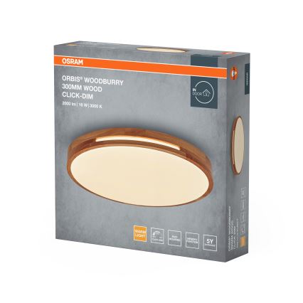 Osram - Lámpara de techo LED regulable ORBIS WOODBURRY LED/16W/230V, diámetro 30 cm
