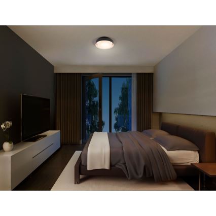 Osram - Lámpara de techo ORBIS MADRID 2xE27/10W/230V, diámetro 29 cm, negro