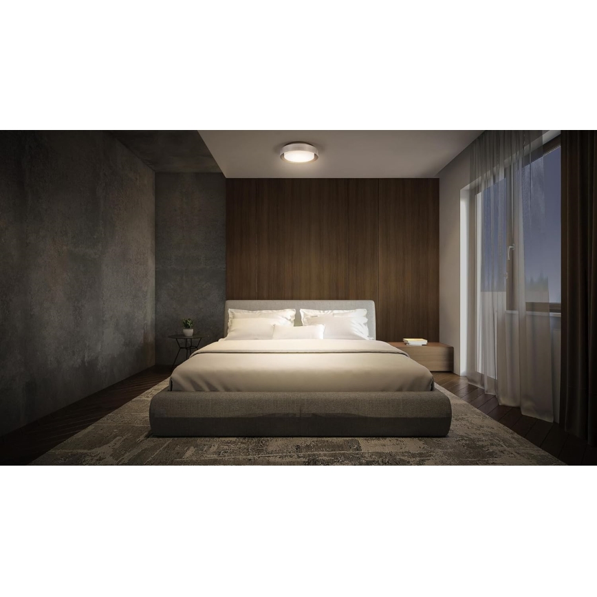 Osram - Lámpara de techo ORBIS MADRID 2xE27/10W/230V Ø 29 cm cromo mate