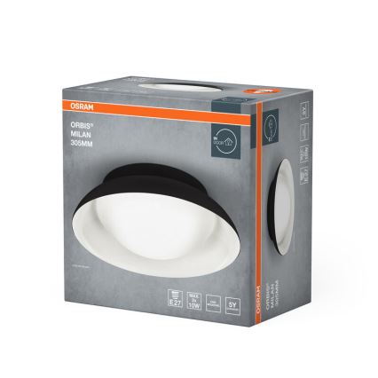 Osram - Lámpara de techo ORBIS MILAN 2xE27/10W/230V, diámetro 30,5 cm, negra