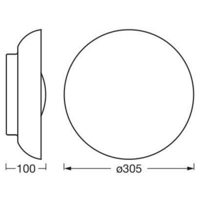 Osram - Lámpara de techo ORBIS MILAN 2xE27/10W/230V, diámetro 30,5 cm, negra