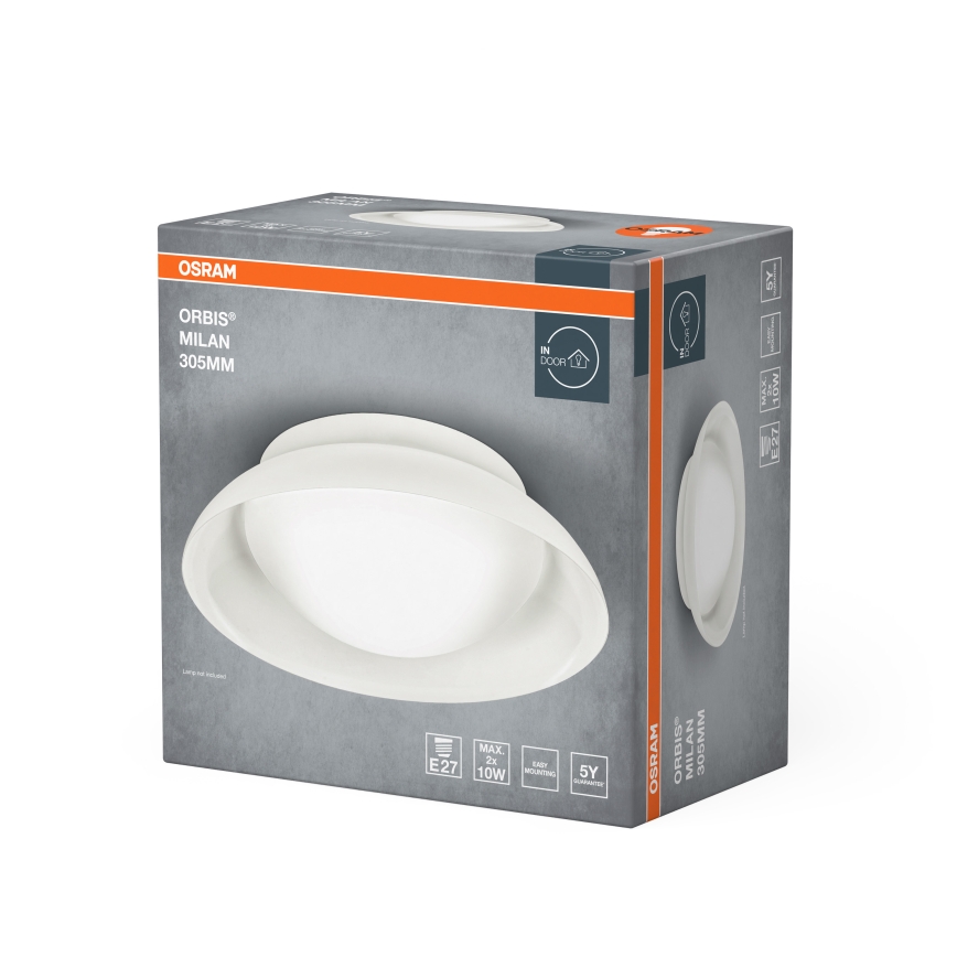 Osram - Lámpara de techo ORBIS MILAN 2xE27/10W/230V Ø 30,5 cm marrón