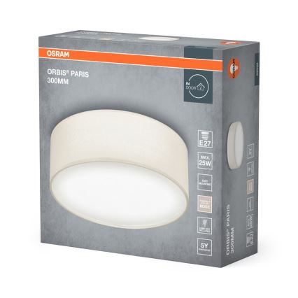Osram - Lámpara de techo ORBIS PARIS 1xE27/25W/230V Ø 30 cm crema
