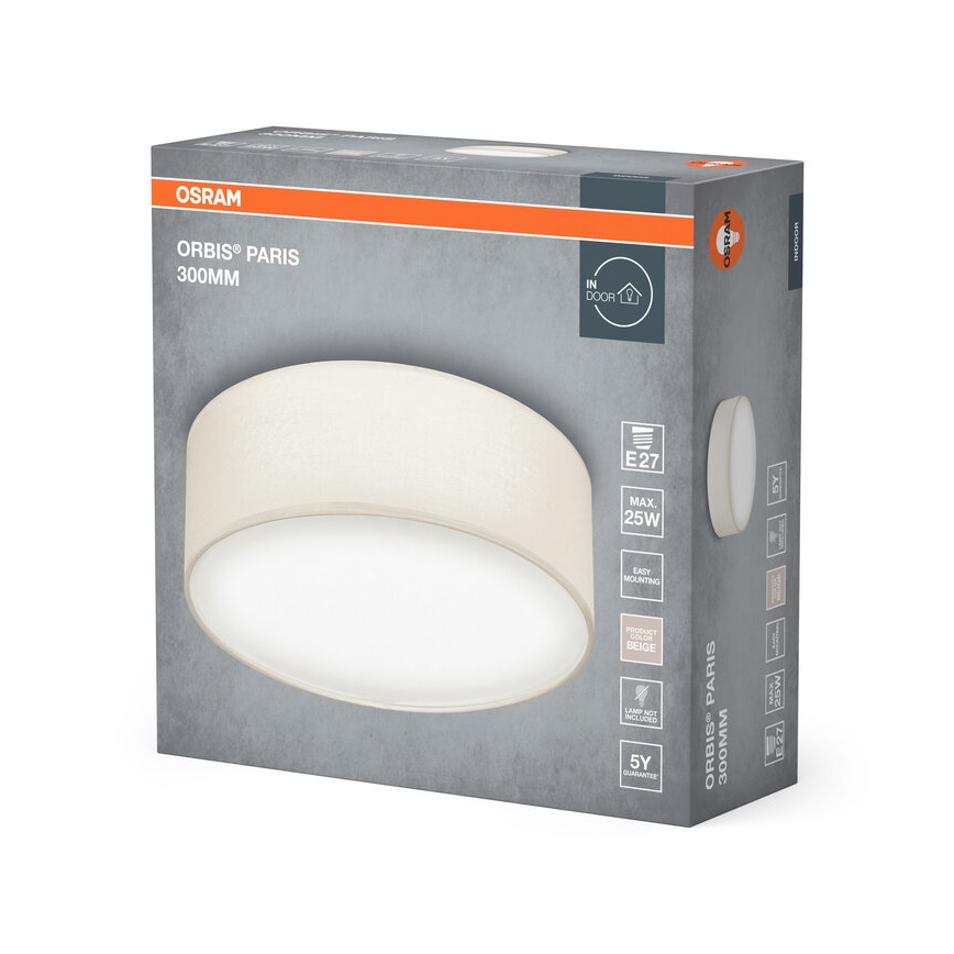 Osram - Lámpara de techo ORBIS PARIS 1xE27/25W/230V Ø 30 cm crema