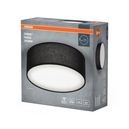 Osram - Lámpara de techo ORBIS PARIS 1xE27/25W/230V Ø 30 cm negra