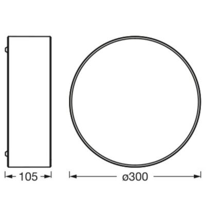 Osram - Lámpara de techo ORBIS PARIS 1xE27/25W/230V Ø 30 cm negra