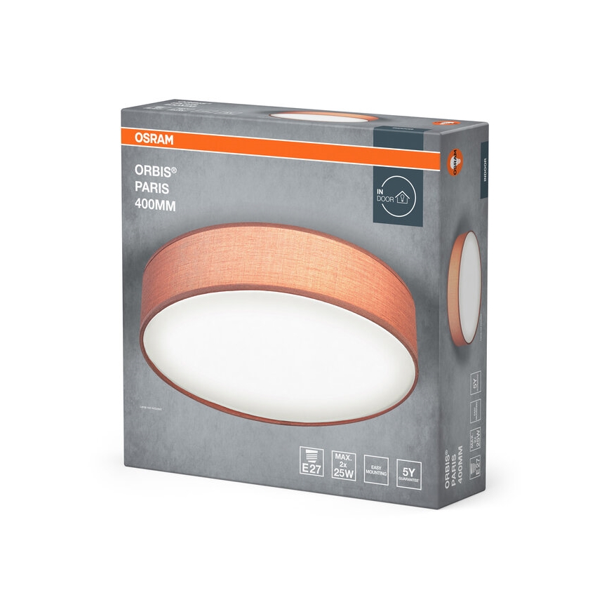 Osram - Lámpara de techo ORBIS PARIS 2xE27/25W/230V Ø 40 cm marrón