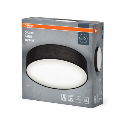 Osram - Lámpara de techo ORBIS PARIS 2xE27/25W/230V Ø 40 cm negra